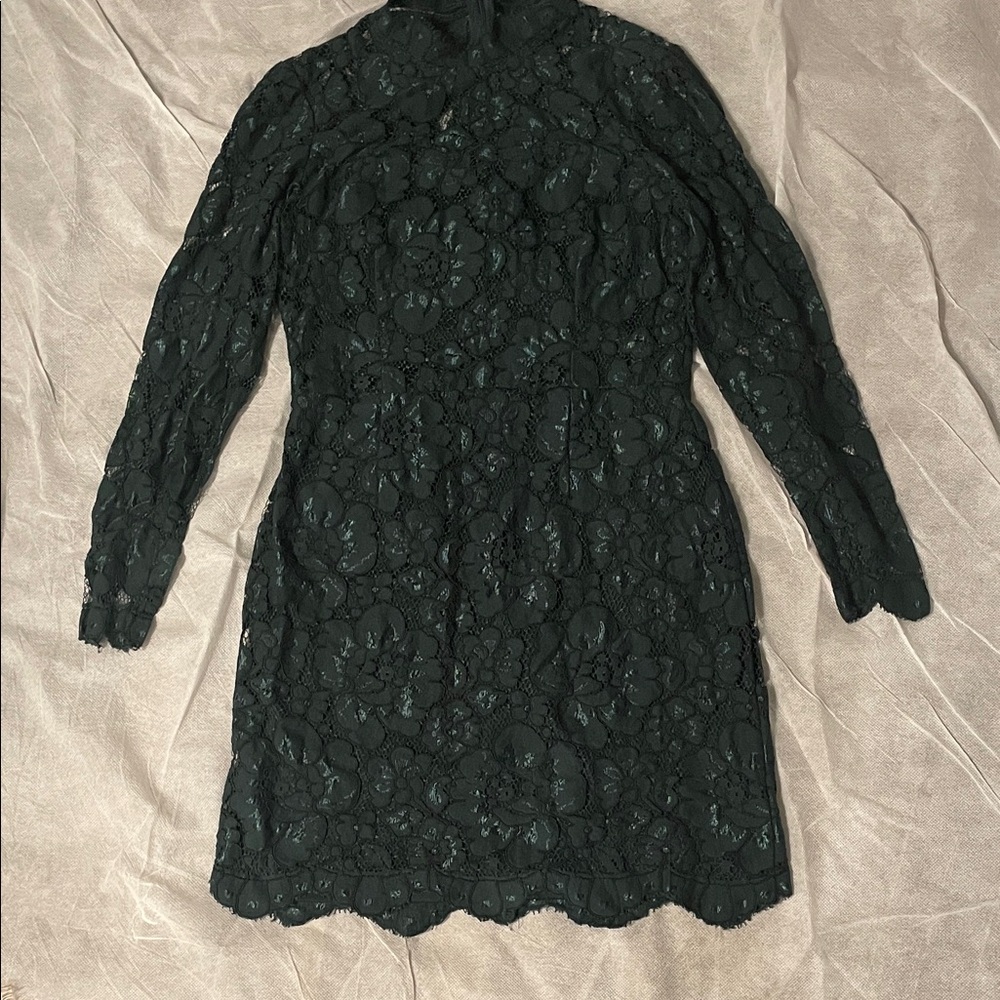 Betsey Johnson Dark green Emerald Lace Long Sleeve Dress